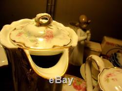 Theodore Haviland Limoges Antique 17 Piece Tea Cup Set choc pot, tea pot, tray