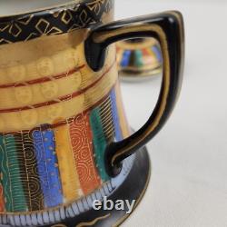 Thousand Faces Tea Set Japan 24 Pcs. Teapot Sugar Creamer Cup Saucer Dessert VTG