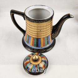 Thousand Faces Tea Set Japan 24 Pcs. Teapot Sugar Creamer Cup Saucer Dessert VTG