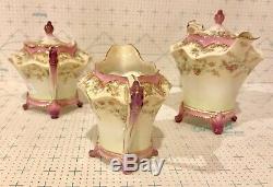 Three Piece Tea Set Marked R. S. Prussia Including Teapot Creamer and Sugar