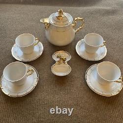 Thun tk czechoslovakia Menuet china teapot cup and saucers Set Gold Trim