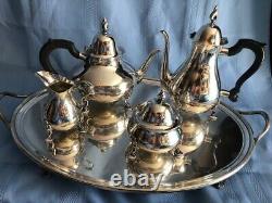 Tiffany Sterling Tea Set With Tray, Coffee Pot, Teapot, Sugar & Creamer