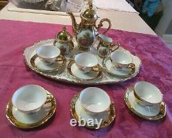 Tirschenreuth Bavaria Courting Couple Set Teapot Cups Platter Creamer Sugar