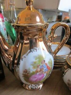 Tirschenreuth Bavaria Courting Couple Set Teapot Cups Platter Creamer Sugar