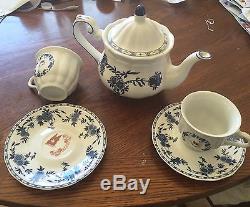Titanic Teapot Cups Saucers White Star line Delft Flow Blue 2nd Class
