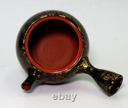 Tokoname ware teapot and 2 cup set boxed in wood, Shoryu Tenmoku made in Japan