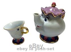 Tokyo Disneyland Limited Beauty and the Beast Teapot Tea cup set From Japan