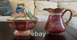 Tracy Porter Artesian Road Tea Pot Set, Tea Pot, Sugar, Creamer and Serving Tray
