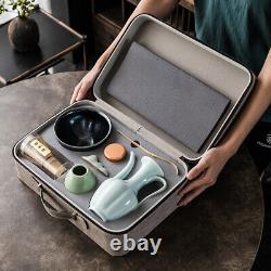 Travel Tea Set With Tea Box Porcelain Tea Pot Canister Jianzhan Cup Tea Mat New
