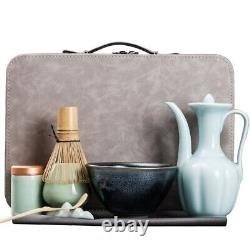 Travel Tea Set With Tea Box Porcelain Tea Pot Canister Jianzhan Cup Tea Mat New