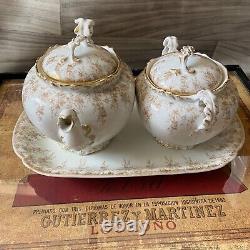 Tressemanes&Vogt -T&V France TRV73 J H Law Taupe Rose 1890-1899 Tea Set