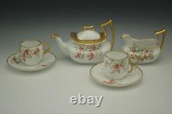 Tressemann Vogt Limoges Tea Set Teapot Creamer 2 Cups Hollyberry Small