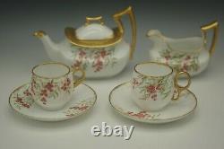 Tressemann Vogt Limoges Tea Set Teapot Creamer 2 Cups Hollyberry Small