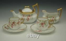 Tressemann Vogt Limoges Tea Set Teapot Creamer 2 Cups Hollyberry Small