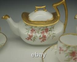 Tressemann Vogt Limoges Tea Set Teapot Creamer 2 Cups Hollyberry Small