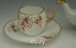 Tressemann Vogt Limoges Tea Set Teapot Creamer 2 Cups Hollyberry Small