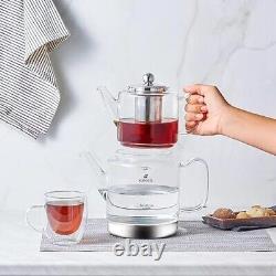 Turkish Glass Double Teapot Tea Kettle and Teapot Set, 33 oz Tea Pot & 66 oz