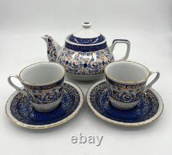 Turkish Tea Set With Saucers Chinese Teaware Set Blue Porcelain Teapot With Cups