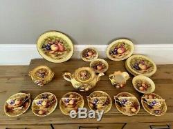 Ultra Rare and Incredible Aynsley Golden Orchard D1019 Teapot Set 26 Pieces