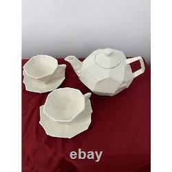 Umbra Shatter Geo Bone China Tea Set Bill Harvey EUC Modernist Geo Collector