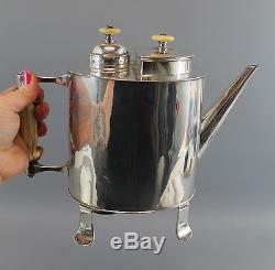 Unique Antique 19thC Russian. 84 Silver Hot Water Teapot with Coal Chamber Burner