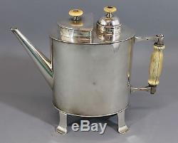Unique Antique 19thC Russian. 84 Silver Hot Water Teapot with Coal Chamber Burner