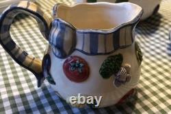 Unique Fitz and Floyd Hand Painted Tea Pot Set -1994 Full Set