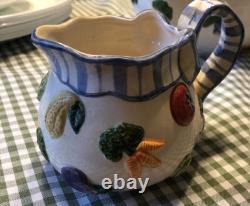 Unique Fitz and Floyd Hand Painted Tea Pot Set -1994 Full Set