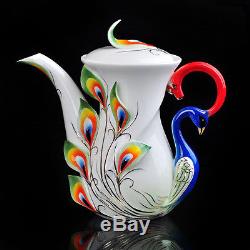 Unique Perfect Porcelain Green Peacock 1 Coffee Pot/Tea Pot