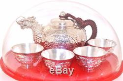 Unique Sterling Silver Teapot sets with Dragon Spout