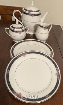 Update additions Noritake Etienne Tea Set Teapot Creamer Sugar Now + 4 Plates