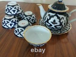 Uzbek / Uzbekistan PAHTAGUL / cotton Teapot / tea Set. Made in Uzbekistan