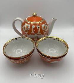 Uzbek Uzbekistan Teapot Tea Set 1980 Moscow Olympic Games 11 Pieces