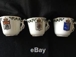 VERY RARE Imperial Russian Kornilov Brothers 10 Piece Cups & Saucers set