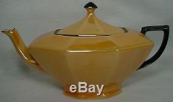 VICTORIA Czechoslovakia china ORANGE LUSTERWARE 23-pc TEA or DESSERT Set Teapot