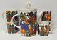 Villeroy & Boch Acapulco (milano Shape) 6-1/4 Coffee Tea Pot & 5 Mug Set Vtg