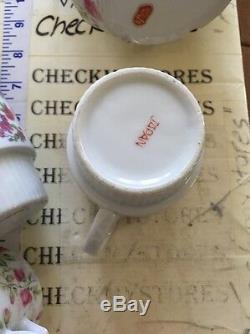 VINTAGE 15 PC Lefton #660 China Rose Chintz Coffee Pot, Teapot, set made in JAPAN