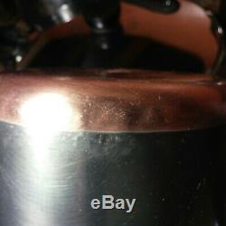 VINTAGE 15 pc Set Revere Ware USA Stainless Steel Copper Pots Pans Lids + teapot
