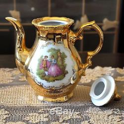 Vintage 24 Kt Gold Porcelain Stw Bavaria Germany Coffee Tea Sugar Creamer Set