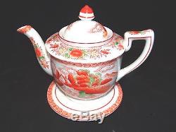 VINTAGE 4 CUP TEA POT WITH UNDER PLATE HAND PAINTED MADE IN JAPAN