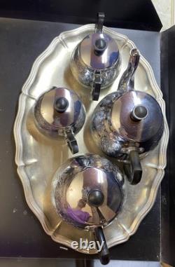 VINTAGE Coffee/Tea Set Of TRAY & 4 Pc Tea/coffee/Milk Pots, Sugar Bowl USSR Set