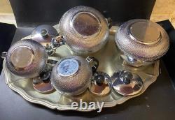 VINTAGE Coffee/Tea Set Of TRAY & 4 Pc Tea/coffee/Milk Pots, Sugar Bowl USSR Set