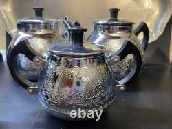 VINTAGE Coffee/Tea Set Of TRAY & 4 Pc Tea/coffee/Milk Pots, Sugar Bowl USSR Set