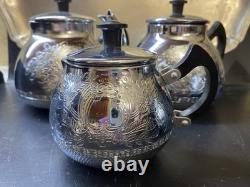 VINTAGE Coffee/Tea Set Of TRAY & 4 Pc Tea/coffee/Milk Pots, Sugar Bowl USSR Set