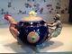 Vintage Original Majolica Monkey Rooster Teapot With Snail On Top Diamond Mark