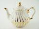 Vintage Sadler Gold Swirl & Beige Porcelain Teapot Made In England No Chips