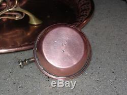 Vintage Tea Pot With Tilt Stand Burner And Tray Copper & Brass