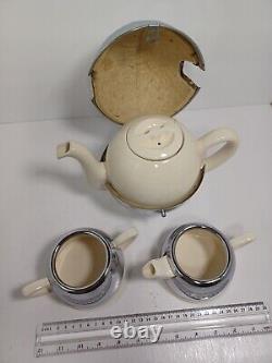VIntage Ever-Hot Ceramic Teapot Creamer Pitcher & Sugar Set/3 England Rare Find