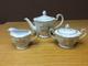 Vintage Noritake M Tea Pot Withcreamer & Sugar Bowl Set Gold Flowers Japan