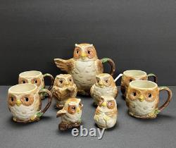 VTG 80s Otagiri Owl Tea Set by Mary Ann Baker 9 Pc Ceramic Teapot, Mugs & More